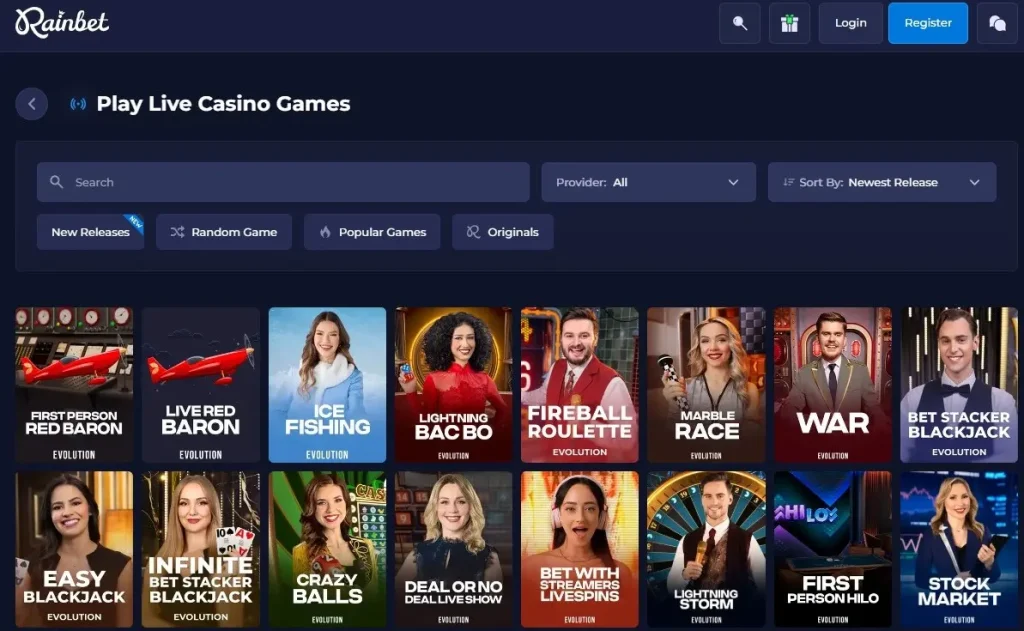 Live dealer blackjack table streamed from a studio
