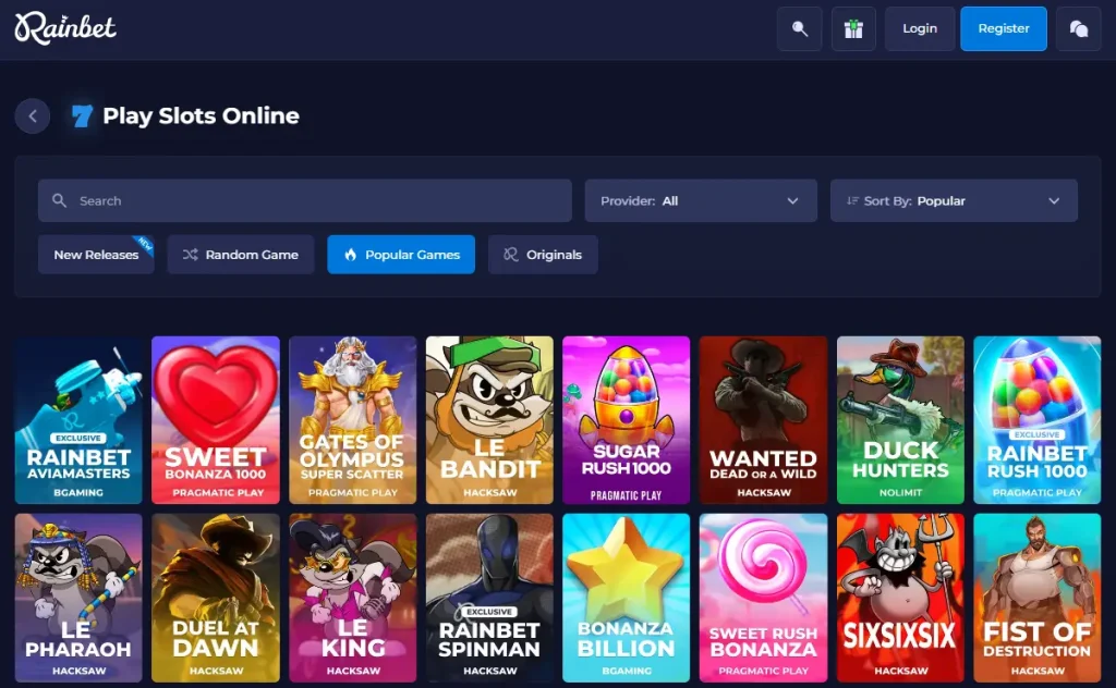 Popular crypto slot titles