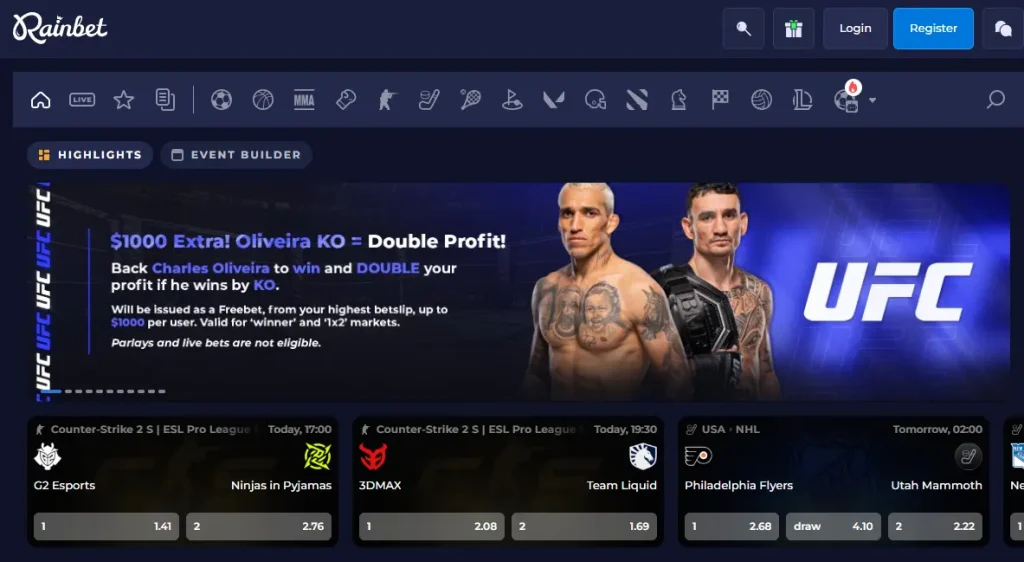 Crypto sportsbook markets and in-play betting